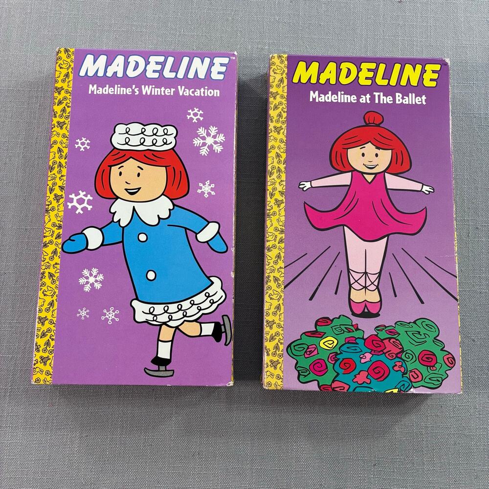 Madeline VHS Lot Winter Vacation & At The Ballet Golden Book Video